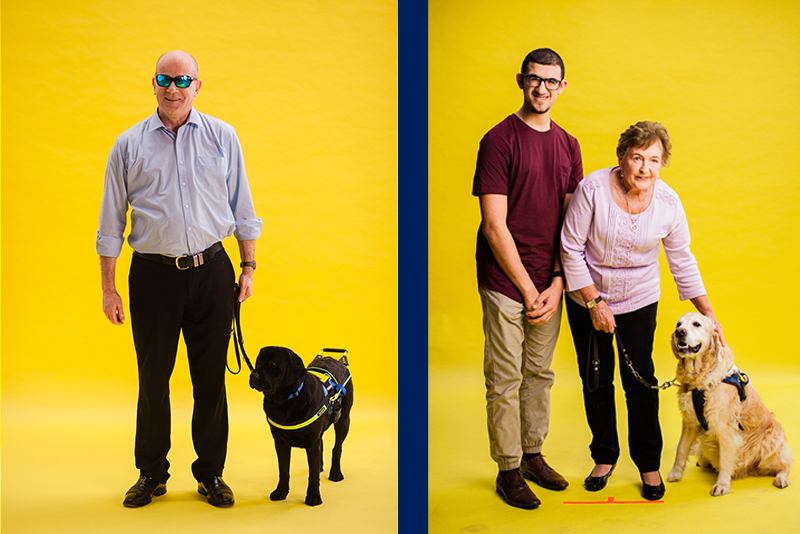 Clients with their Seeing Eye Dogs